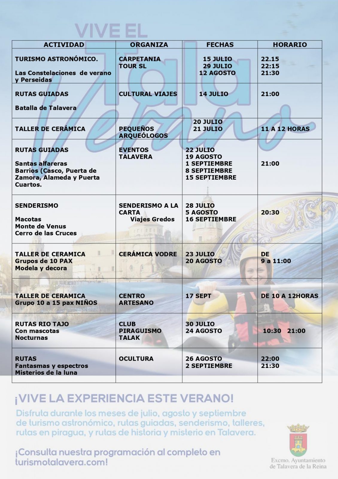 Cartel Actividades de Verano