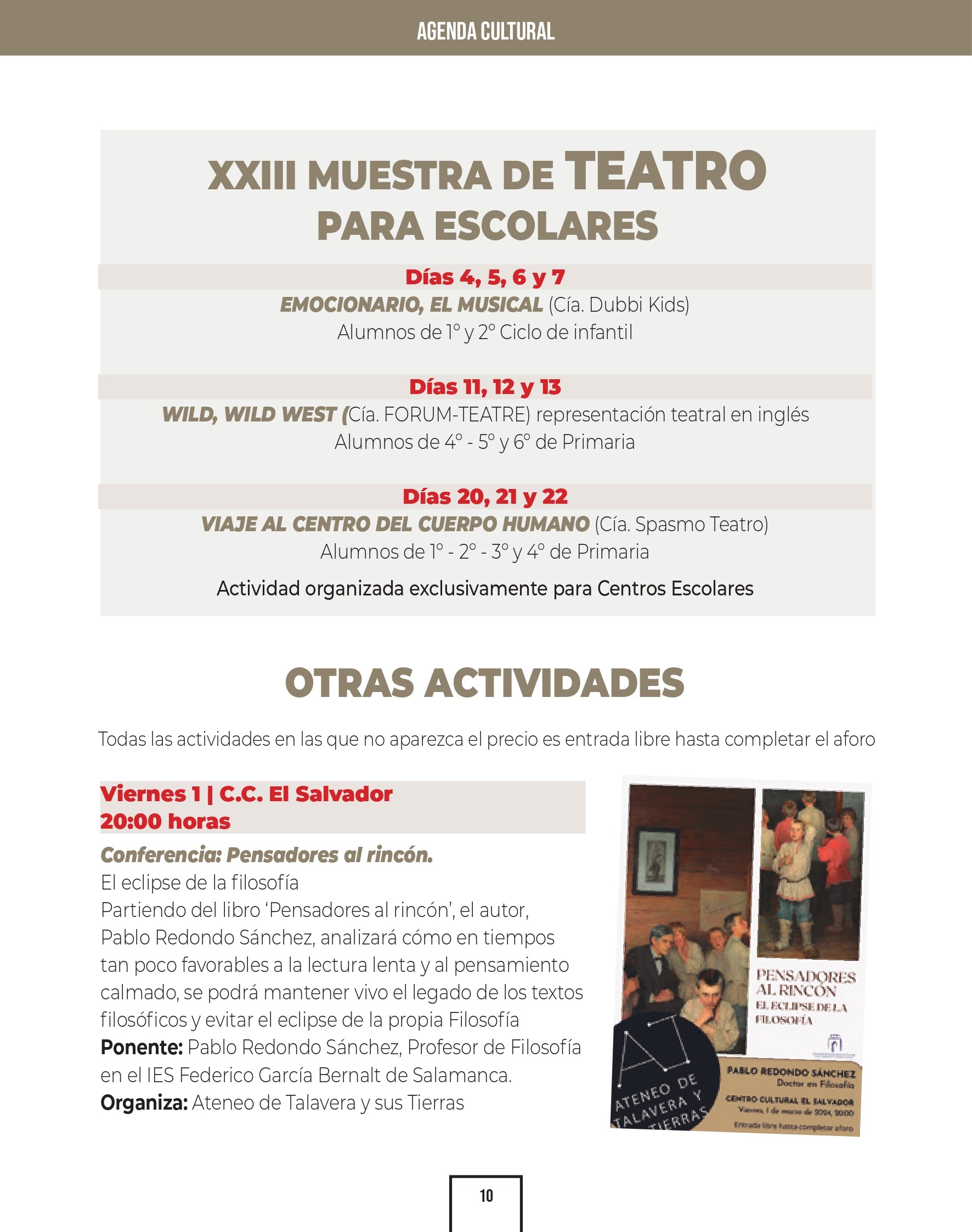 PROGRAMACION CULTURAL MARZO page
